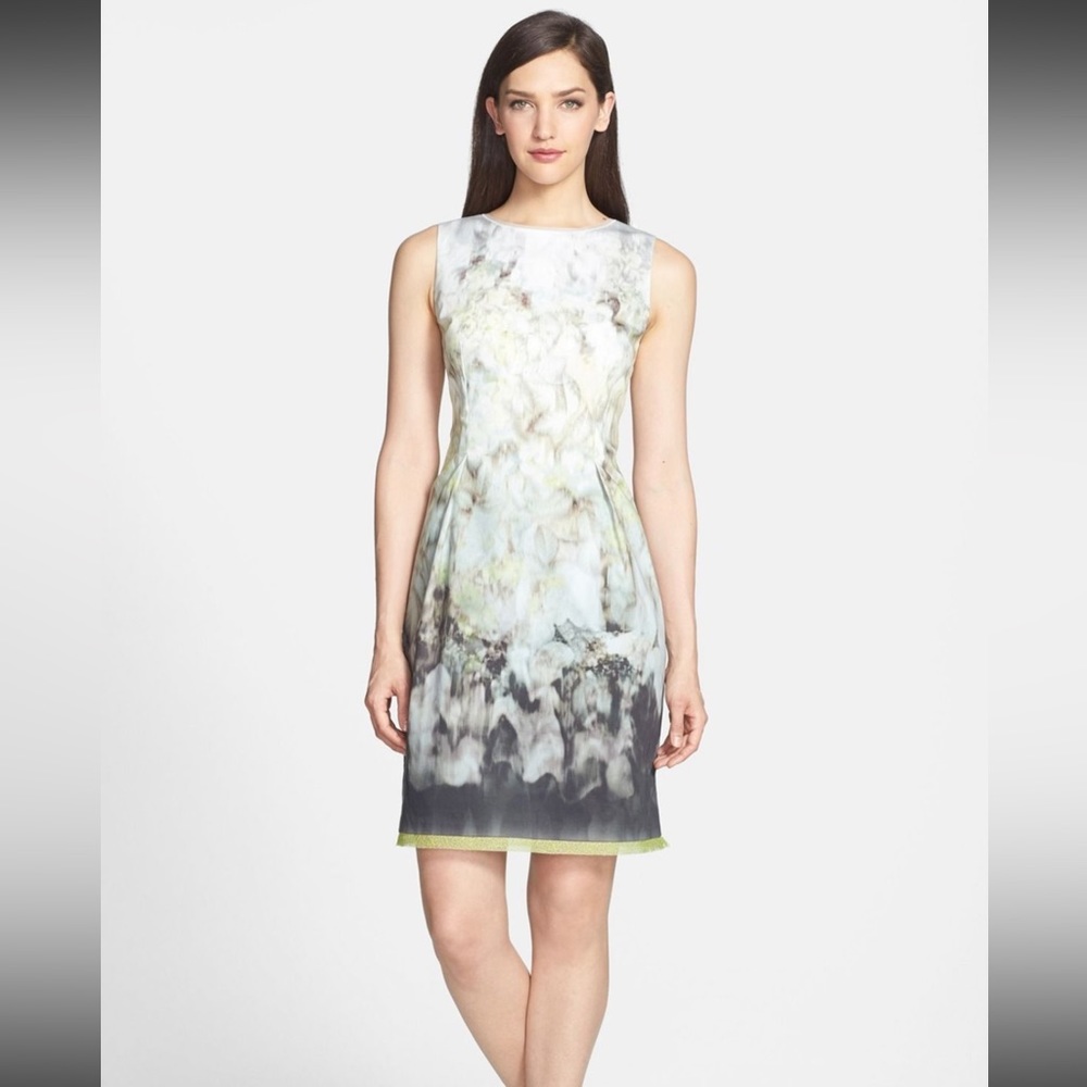 Ellie Tahari watercolor sheath dress